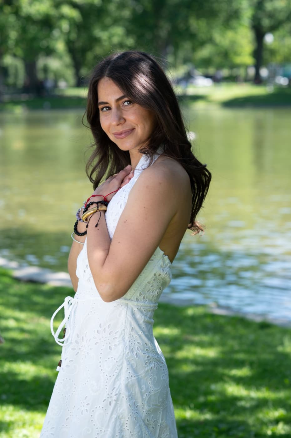 Portrait of Denisse Camacho in warm golden-hour light